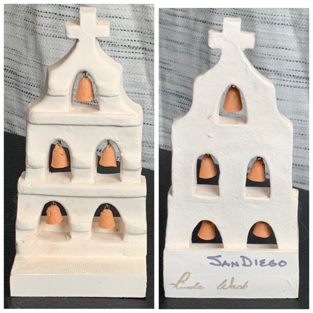 Linda Wade small plaster cast of the San Diego Mission Basilica.